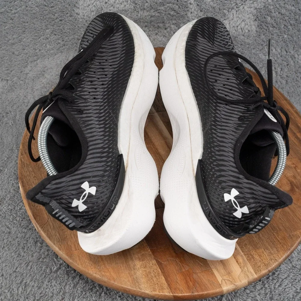 Under Armour HOVR Infinite Pro Mens 12 Black White Running Cross Training Shoe